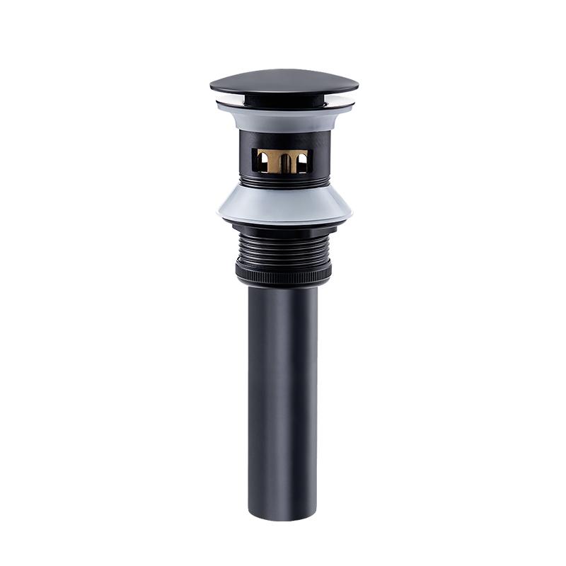 Hotel Bathtub Shower Bathroom Vessel Black Sewer Drain Strainer Brass Water Pipe Drain Plugs Pop up Drain Stopper with Overflow