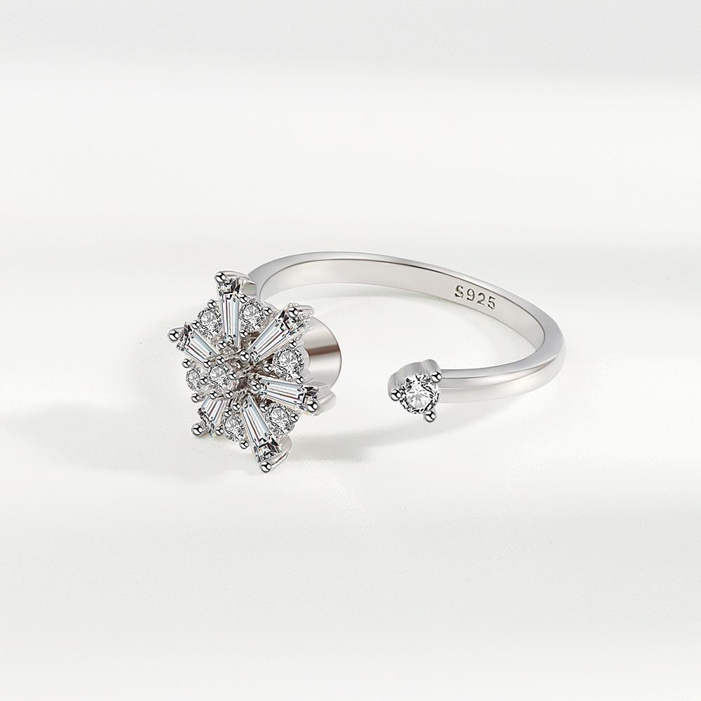 Оригинальное европейское и американское вращающееся кольцо с отверстием, которое можно отрегулировать для снятия давления, кольцо из циркония для женщин