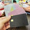 1PC/4PC Self-Adhesive Dubai-Inspired Transit Cards Skin Stylish Protection Crystal Frosted Starlight Powder Card Cover Luxurious