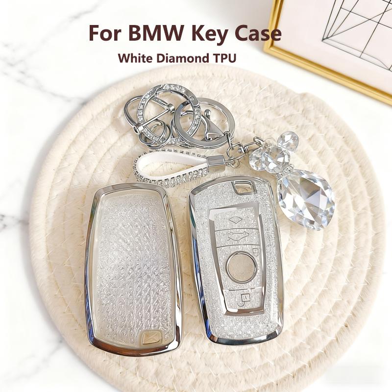 Белый Алмазный ТПУ для BMW F20 F30 G20 F31 F34 F10 G30 F11 X3 F25 X4 I3 M3 M4 1 3 5 Серии Чехол-футляр для брелока автоключей