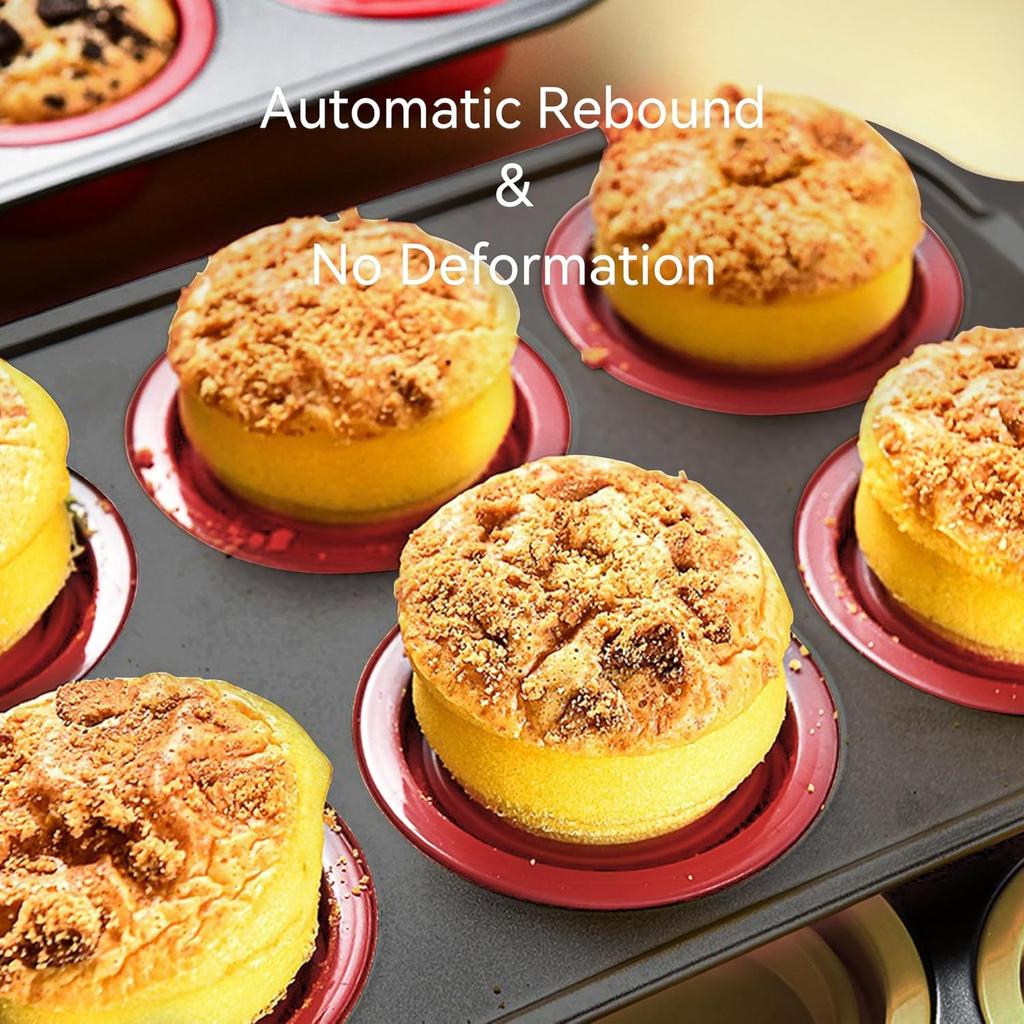 Антипригарные формы для выпечки, Силиконовый набор для выпечки с дизайном «нажми для извлечения», Прихватки, Лопатка и Кисточка Гибкие, Не содержат БФА, Подходят для мытья в посудомоечной машине и для духовки