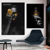 Modern Character Home Living Room Decoration Painting African Woman Black Gold Art Canvas Posters and Prints Wall Art Mural