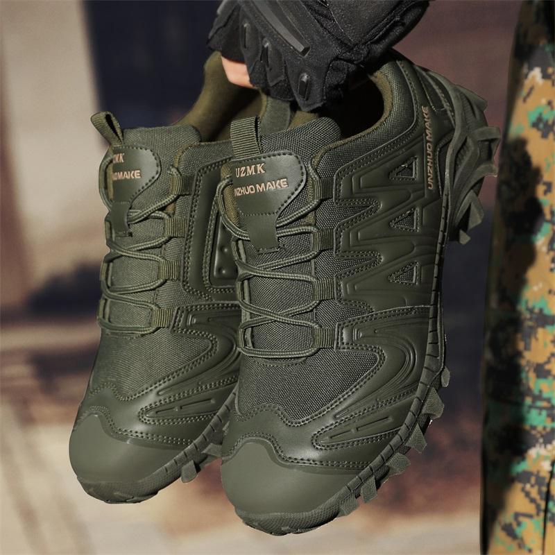 Мужские походные ботинки Противоскользящие Низкие тактические ботинки Мужская повседневная шнуровка Прочные Дышащие Плоские Повседневные Спортивные туфли