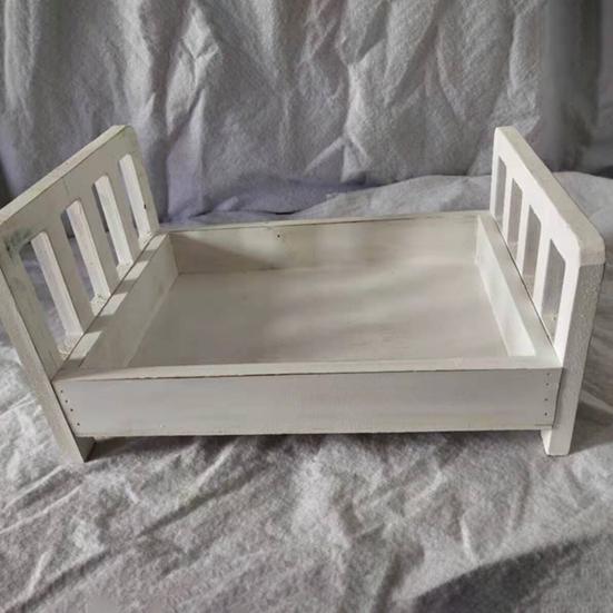 Детская кроватка для фотосъемки, съемный ретро-дизайн, деревянная гладкая поверхность, реквизит для кроватки для новорожденных для фото