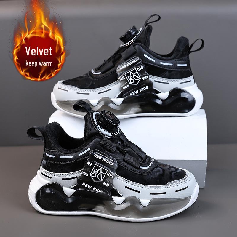 Мальчиковые Красные Зимние Спортивные Ботинки на Флисовой Подкладке для Нового Года