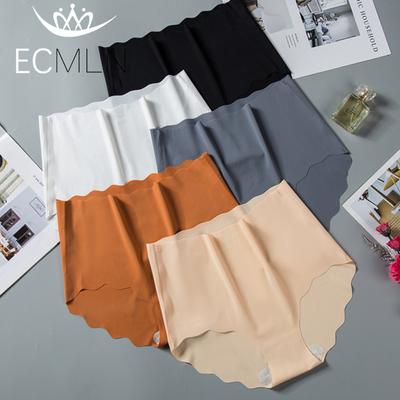 Женские бесшовные трусы из шелка больших размеров, нижнее белье с высокой талией для женщин