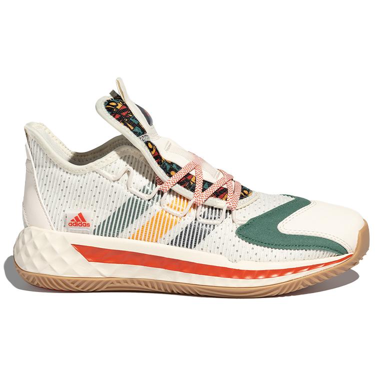 Adidas Pro Boost Low 'Chalk White Multi' (Unisex) Chalk White / Collegiate Navy / Active Gold Basketball Shoes FX9242