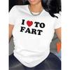 Европейские размеры Футболка в Черно-Белом Цвете с Принтом 'I TO FART', Отлично Подходит для Расслабленной Домашней Одежды, Прочная, но Легкая