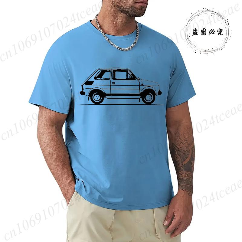Brand Design T-Shirts Summer New Classic Old Car Print Man Fashion T-Shirts Mens Clothing Car Cartoon Tshirt Family T Shirts Top