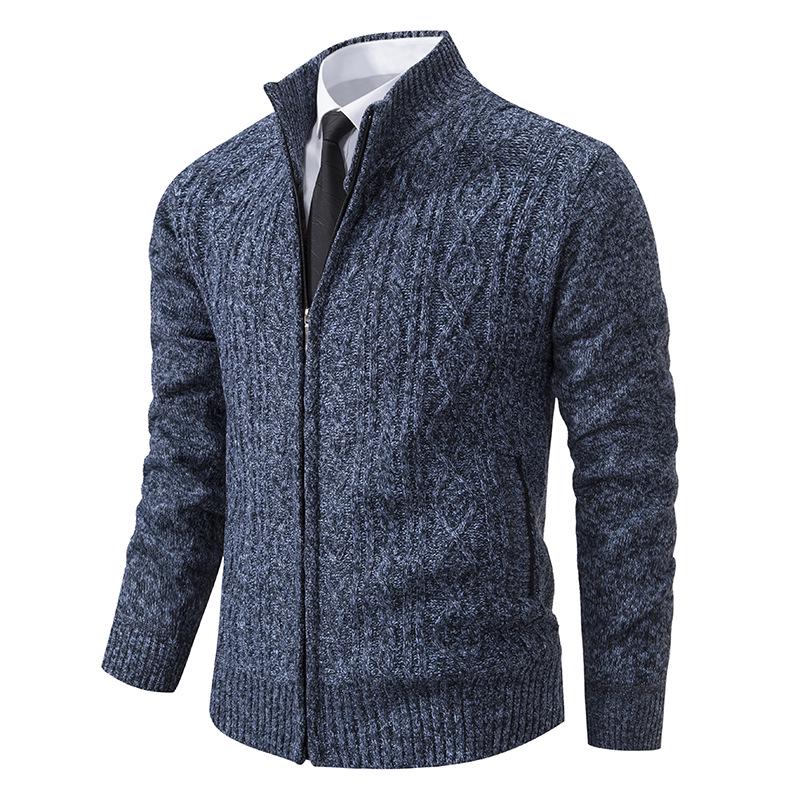 Men's Trendy Knitted Stand-Up Collar Sweater Cardigan - Autumn/Winter Warmth