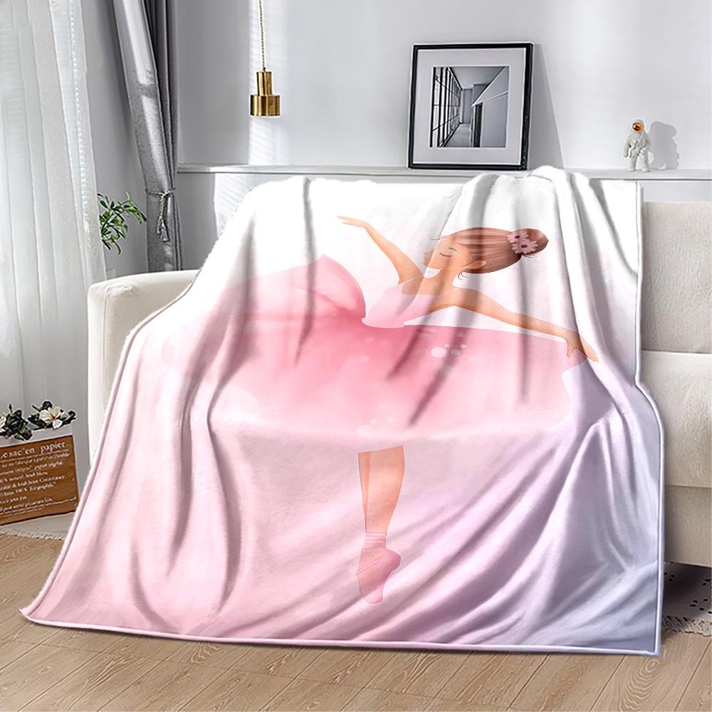 Dreamy Ballerina Flannel Blanket - Soft and Comfortable, Suitable for Sofas, Beds, Offices, Travel, and All Seasons, Making It A Perfect Holiday Gift.