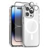 Чехол для мобильного телефона iPhone 14 Pro, совместимый с чехлом MagSafe PC+TPU с пленкой из закаленного стекла+защитной пленкой для линз