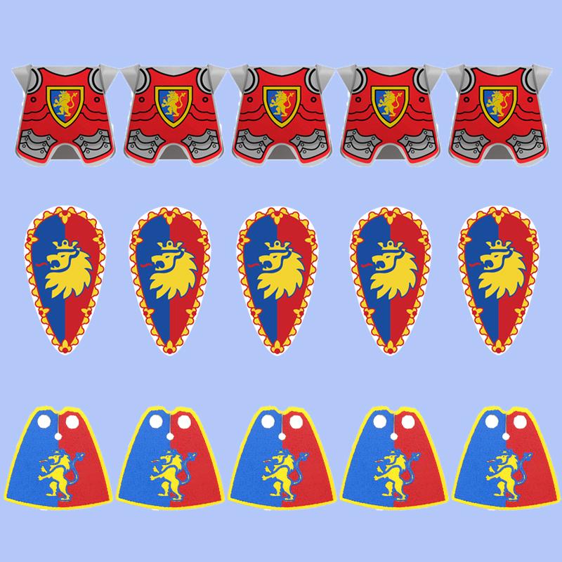 MOC Средневековые Строительные Блоки Персонаж Рыцарь Воин Набор Аксессуаров Шлем Наплечники Щит Лук Стрела Кирпич Подарок Игрушка X022