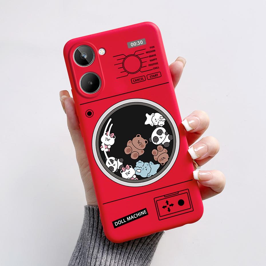 For Realme 10 4G 6.4" Soft Silicone TPU Shockproof Phone Case For Realme 10 RMX3630 Cartoon Pattern Bumper Protective Back Cover