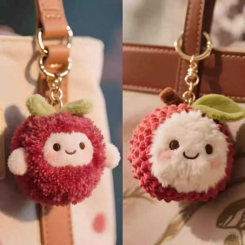New Plush Lychee Key Chain Cute Fruit Plushies Keychain,Soft Stuffed Plush Keyring Toys for Kids’ Backpack, Purse