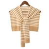 Women Blouse Shoulders For Men Knitted Shawl Stripes Wraps Female Wool Scarf Korean Style Scarves