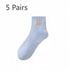 5 пар женских носков-трубок с дезодорантом из чистого хлопка для отдыха на весну и осень