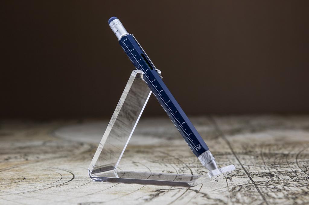 Troika Шариковая ручка сантиметр дюйм уровень синяя многофункциональная ручка, линейка, уровень, многофункциональная шариковая ручка, строительство,