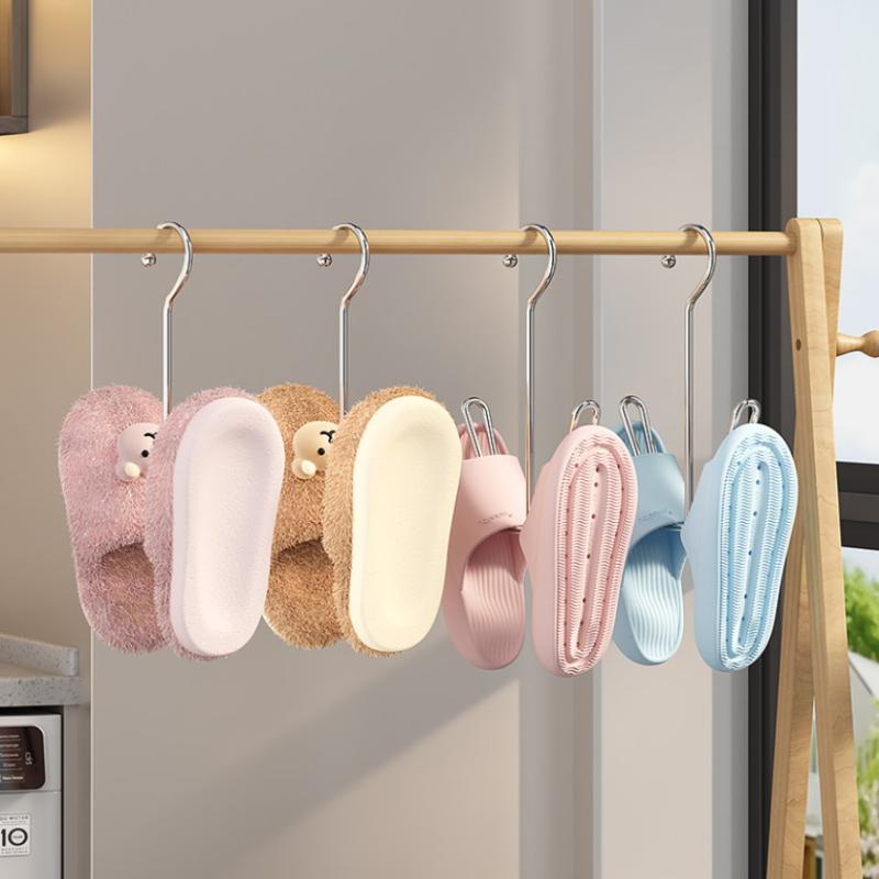 1/4 шт. Сушилка для обуви U-образной формы из нержавеющей стали, Ветрозащитная, Быстросохнущая, Компактные настенные крючки для использования на улице и в помещении