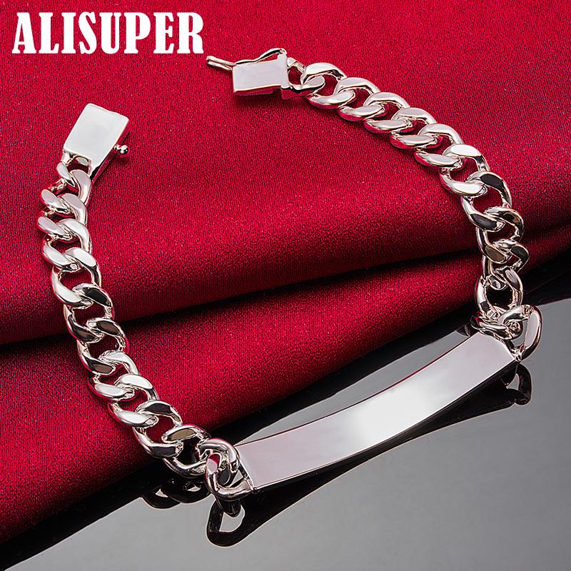 925 Sterling Silver 8mm Smooth Sideways Bracelet Jewelry
