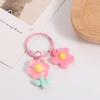 Ins Car Pendant Key Ring Colorful Bag Pendant Accessories Portable Acrylic Flower Key Chain  Women