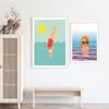 Минималистские плакаты с изображением плавания, абстрактные картины на холсте для дайвинга, настенные художественные картины на закате для декора гостиной