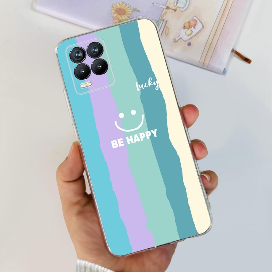 Для Realme 8 Чехол Цветок Мода Кошка Милый Чехол Coques Для Realme 8 Pro Чехлы Для Телефона Чехол Realme8 5G Realme 8i Fundas Мягкий Capa