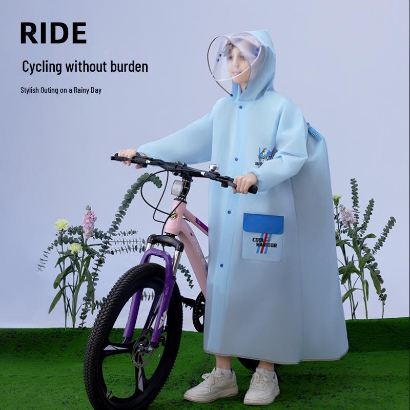 Детский полноразмерный водонепроницаемый велосипедный дождевик с чехлом для рюкзака, возраст 5-12 лет