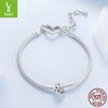 Cute Pet Paw Print S925 Sterling Silver Beads, Warm And Cute Design Diy Charm String Accessories
