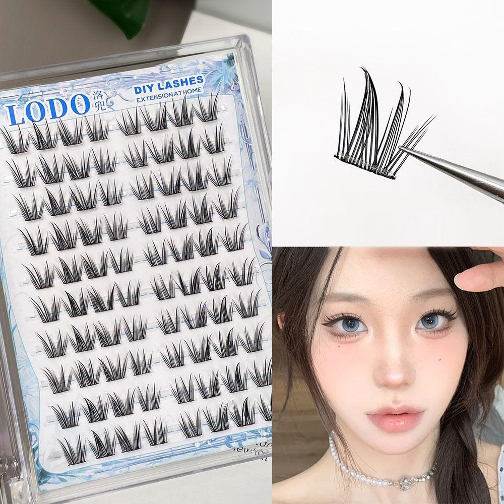 80 шт. Ультратонкие ленточные ресницы без клея в стиле аниме, французские индивидуальные ресницы для женщин