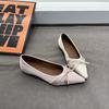 Gentle Fairy Wind Pointed Bow Satin Light Mouth Single Shoes Female 2025 Spring Flat Bottom Ladyshoes Mary Jane Shoes Tide