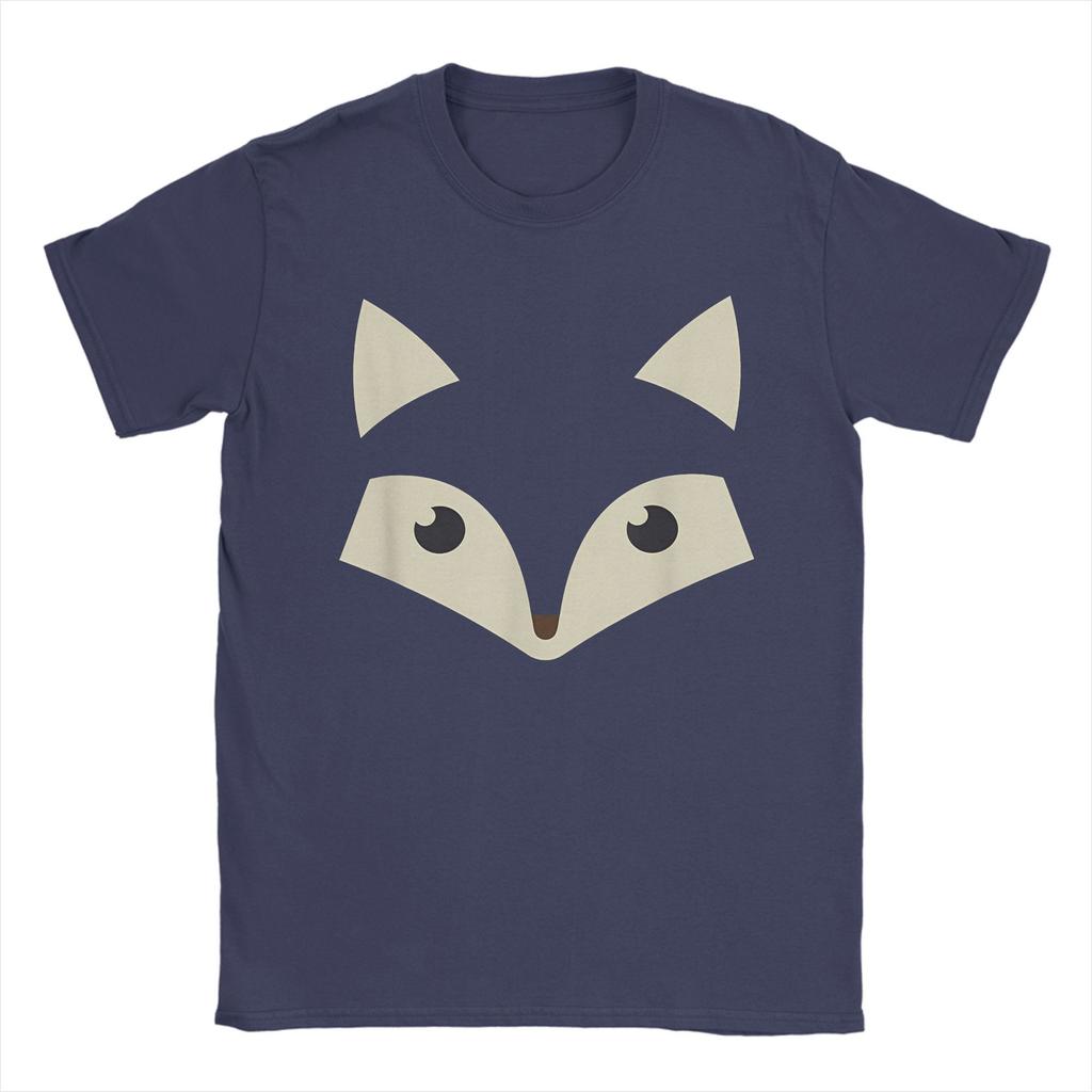 Cute Fox Face Halloween T-Shirt for Men  Casual Pure Cotton Tee Shirt Round Collar Short Sleeve T Shirt New Arrival Clothes