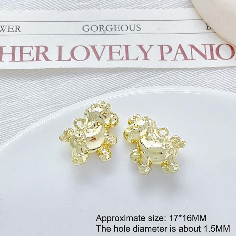 2 шт./лот Подвески-шармы из цинкового сплава с покраской, двухсторонние, в виде лошади, для DIY ожерелья, браслета, серег