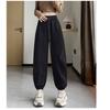 Корсетные спортивные брюки с высокой талией, женские осенне-зимние бархатные брюки-харлан, маленькие свободные и тонкие