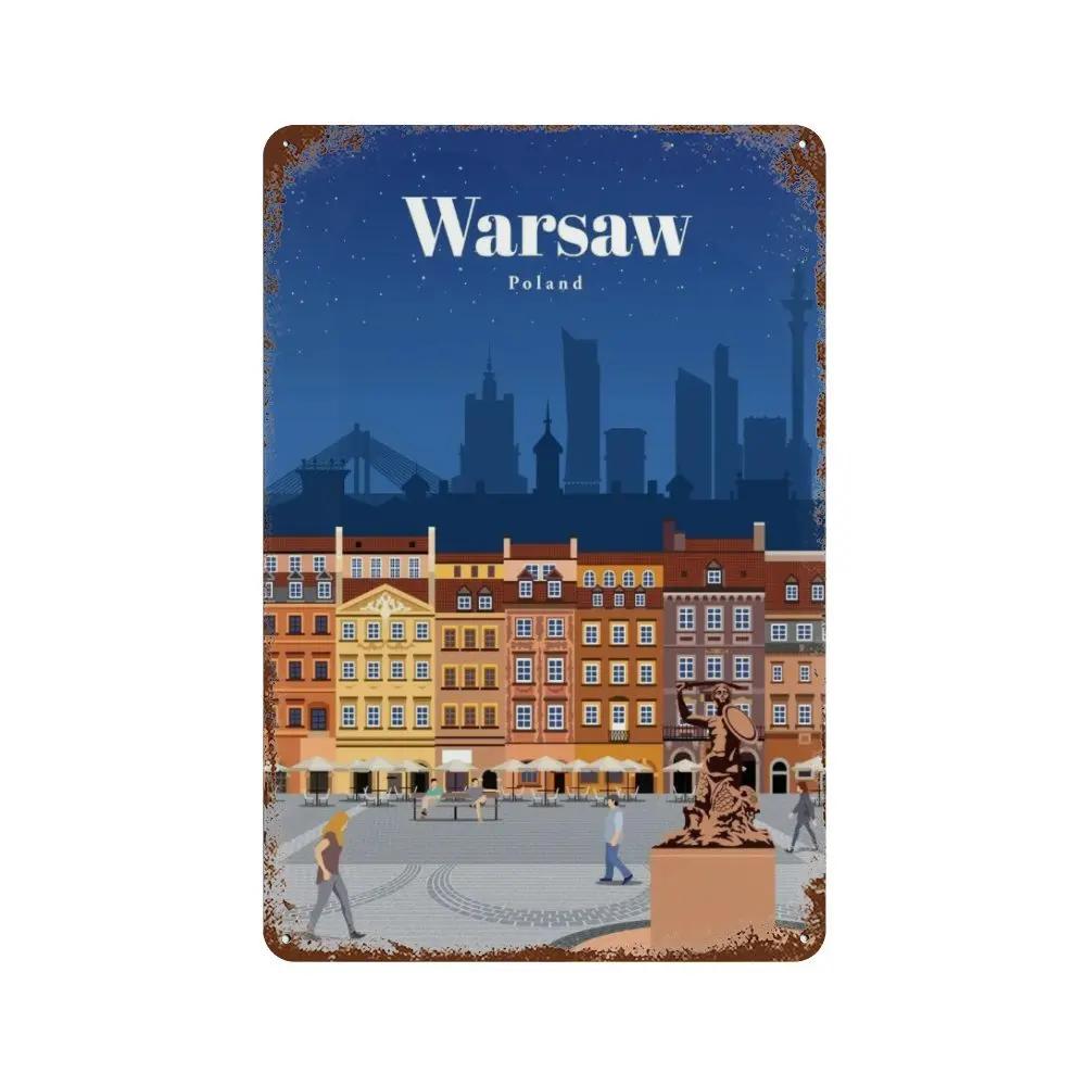 Амстердам Лондон Исландия Бали Путешествия Плакат Металлическая Жестяная Вывеска Табличка Ретро Таблички Для Клуба Человек Пещера Бар Отель Домашний Кафе Настенный Декор