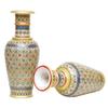 Designer Decorative Marble Flower Vase | Round Shape Beautiful Sea Color Rajasthani Meenakari Handpainted Work Showpiece Vases for Home