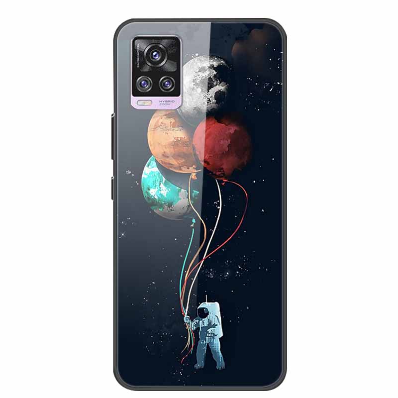 Glass Back Cover For Vivo V20 Pro 5G Case Coque Hard Tempered Glass Case For Vivo V20 Pro 2020 Phone Case Cover Soft Bumper Para