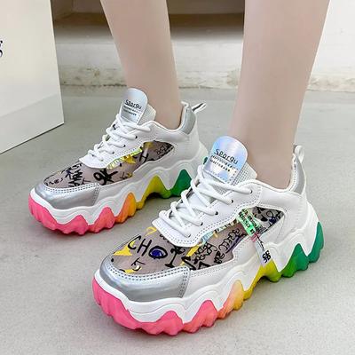 Женская обувь лето 2024 новые модные сетчатые дышащие кроссовки на платформе женские вулканизированные туфли женские балетки женская спортивная обувь20