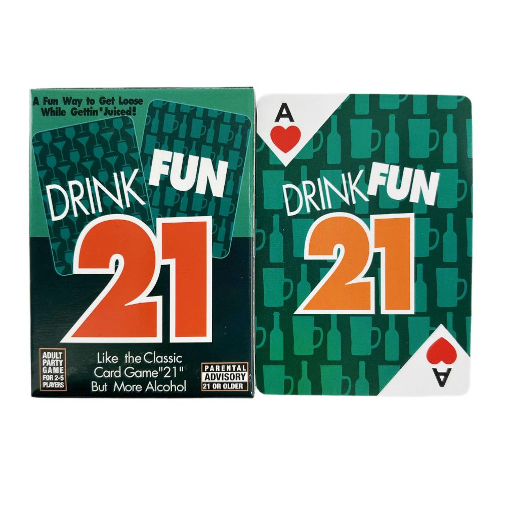 Карточная игра Drink Fun 21 Уморительная карточная игра с выпивкой, похожая на классическую карточную игру 21, но с большим количеством алкоголя 56 шт. Карточки