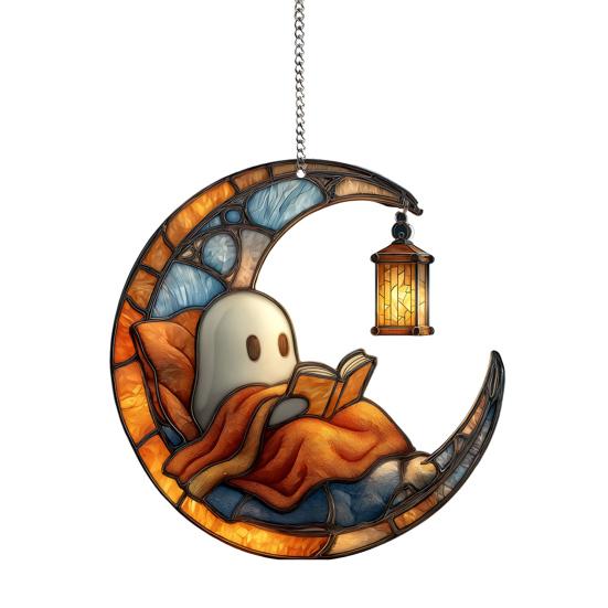 Ghost Hanging Decoration Acrylic Ghost Series Sun Catcher Cartoon Ghost Halloween Decoration for Windows Porch Walls