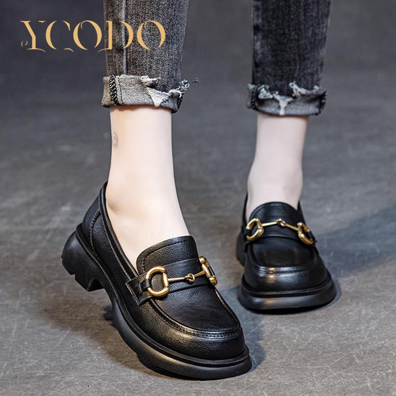 Лето-осенние удобные дышащие нескользящие лоферы из натуральной кожи для женщин и девочек-студентов