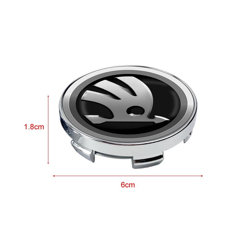 4Pcs 60MM Car Wheel Center Hub Cap Car Accessories For Skoda Octavia Superb Rapid Kodiaq Karoq Fabia Kamiq Roomster Citigo