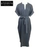 [Excellent Condition/25 Stainless Steel] 451384 CR Lottie OP Belted Short Sleeve Dress F grayUsed