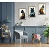 Funny Animals Canvas Wall Art Cute Black Cat and Forest Theme Pictures Wall Decor Abstract Sunset Mounta Nature Landscape Poster Painting Prints