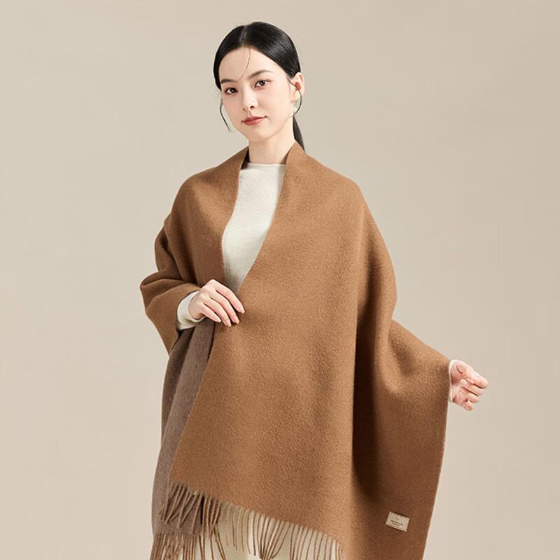 JIUMU Women's Pure Wool Autumn/Winter Dual-Use Cape Shawl Scarf SZ049