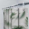 Waterproof Shower Curtain with Tropical Palm Leaves Design Heat Resistant Machine Washable Non-Transparent 180x180cm