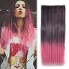 Colorful Straight Hair Extensions Rainbow Multi-Color Clip In Synthetic Long Hairpiece Party Highlights Clip In Hair Extensions