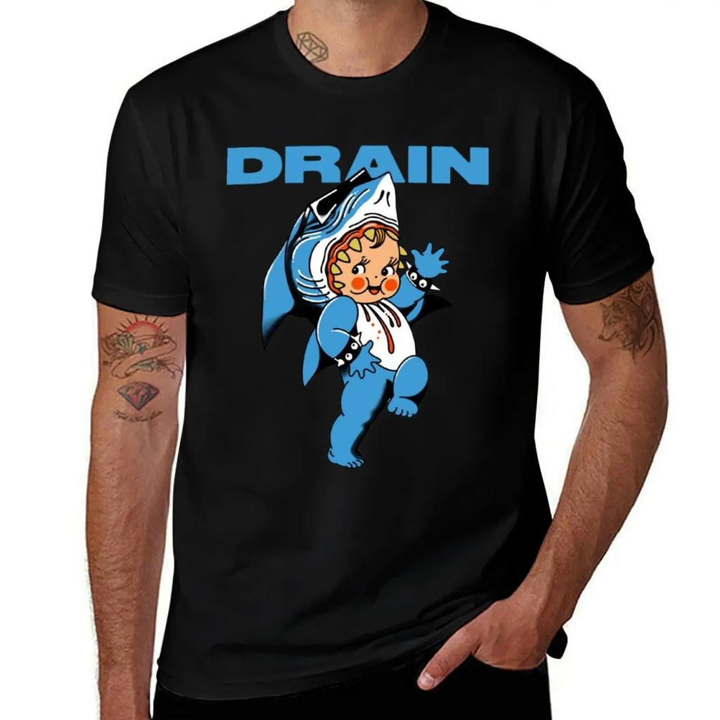 DRAIN BAND T-Shirt vintage boys whites Aesthetic clothing kawaii clothes mens t shirts casual stylish