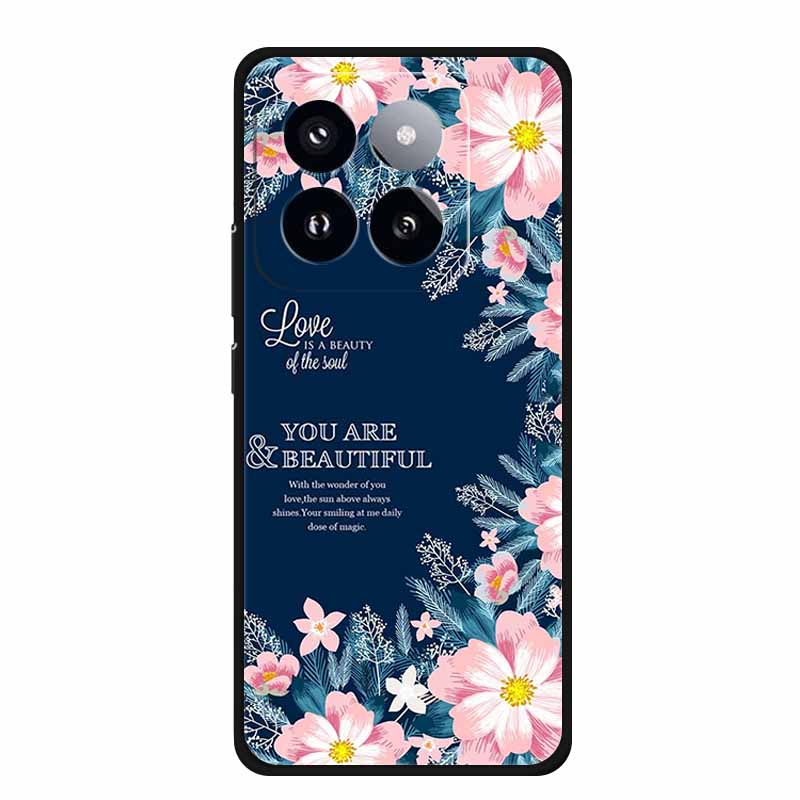 Для Xiaomi 14T PRO Чехол Роскошный Мягкий Силикон ТПУ Чехлы для Телефона Задняя Крышка Для Xiaomi14T Бампер Защитный Ударопрочный Любовь fundas