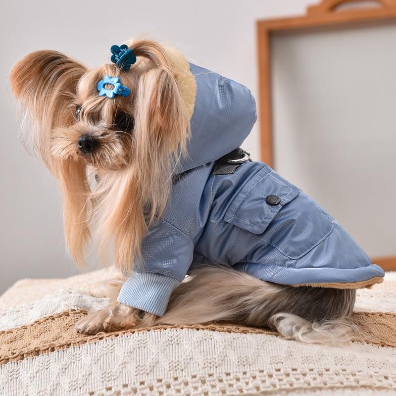 Windproof French Bulldog Winter Jacket Dog Cat Warm Pet XS 4XL Hoodie Harness Coat And Jacket For Small Medium Puppy Animal Pugs